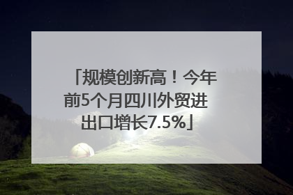 规模创新高！今年前5个月四川外贸进出口增长7.5%