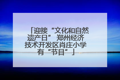 迎接“文化和自然遗产日” 郑州经济技术开发区肖庄小学有“节目”