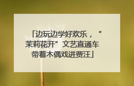 边玩边学好欢乐，“茉莉花开”文艺直通车带着木偶戏进贾汪