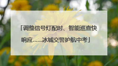 调整信号灯配时、智能巡查快响应……冰城交警护航中考
