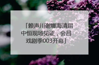 赖声川谢娜海清屈中恒现场见证，会昌戏剧季003开幕