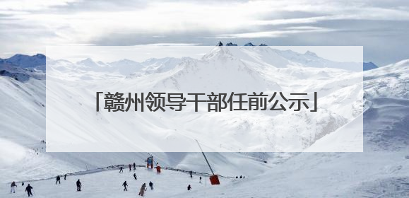 赣州领导干部任前公示