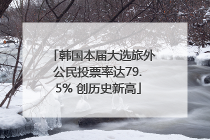 韩国本届大选旅外公民投票率达79.5% 创历史新高