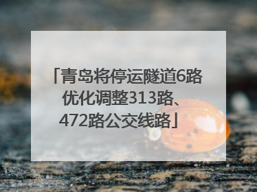 青岛将停运隧道6路 优化调整313路、472路公交线路