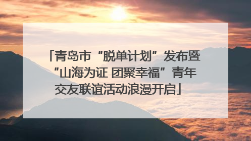 青岛市“脱单计划”发布暨“山海为证 团聚幸福”青年交友联谊活动浪漫开启