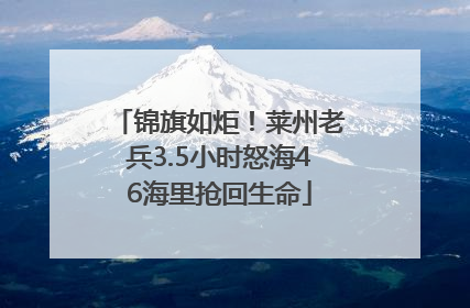 锦旗如炬！莱州老兵3.5小时怒海46海里抢回生命