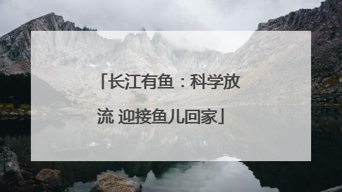 长江有鱼：科学放流 迎接鱼儿回家