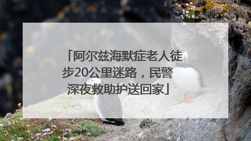 阿尔兹海默症老人徒步20公里迷路，民警深夜救助护送回家
