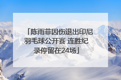 陈雨菲因伤退出印尼羽毛球公开赛 连胜纪录停留在24场