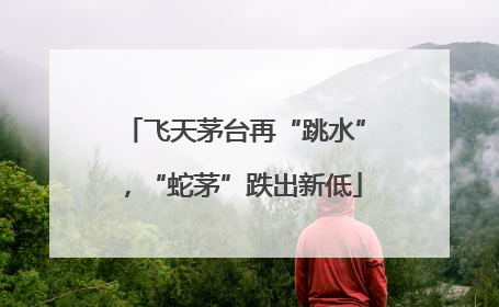 飞天茅台再“跳水”，“蛇茅”跌出新低