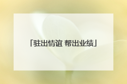 驻出情谊 帮出业绩