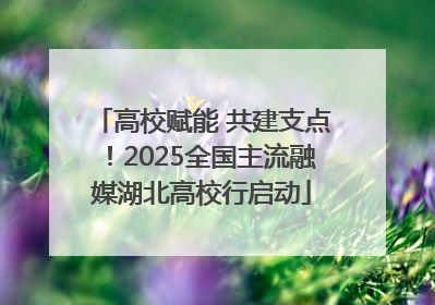 高校赋能 共建支点！2025全国主流融媒湖北高校行启动