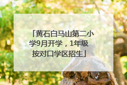 黄石白马山第二小学9月开学，1年级按对口学区招生