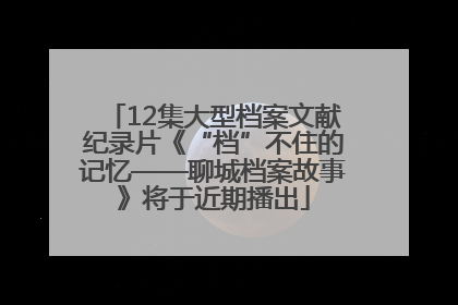 12集大型档案文献纪录片《“档”不住的记忆——聊城档案故事》将于近期播出
