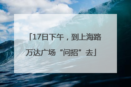 17日下午，到上海路万达广场“问招”去