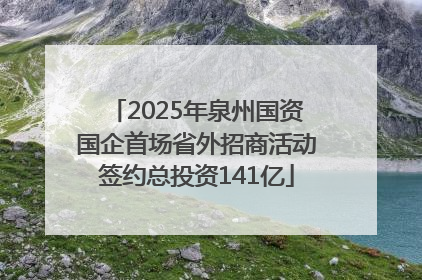 2025年泉州国资国企首场省外招商活动签约总投资141亿