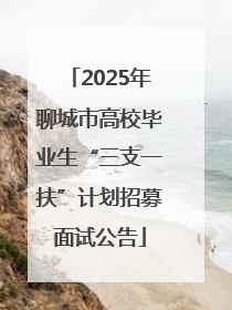 2025年聊城市高校毕业生“三支一扶”计划招募面试公告