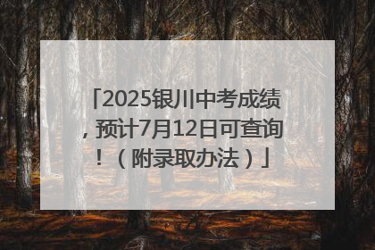 2025银川中考成绩，预计7月12日可查询！（附录取办法）