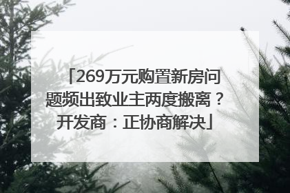269万元购置新房问题频出致业主两度搬离？开发商：正协商解决