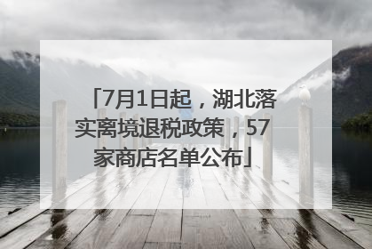 7月1日起，湖北落实离境退税政策，57家商店名单公布
