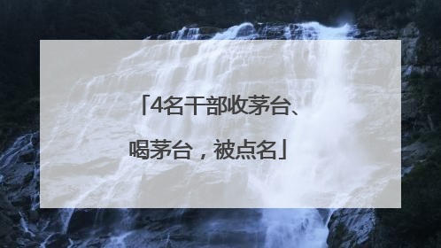 4名干部收茅台、喝茅台，被点名