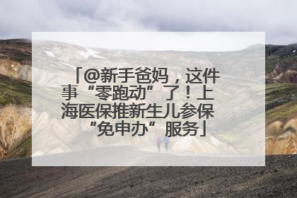 @新手爸妈，这件事“零跑动”了！上海医保推新生儿参保“免申办”服务